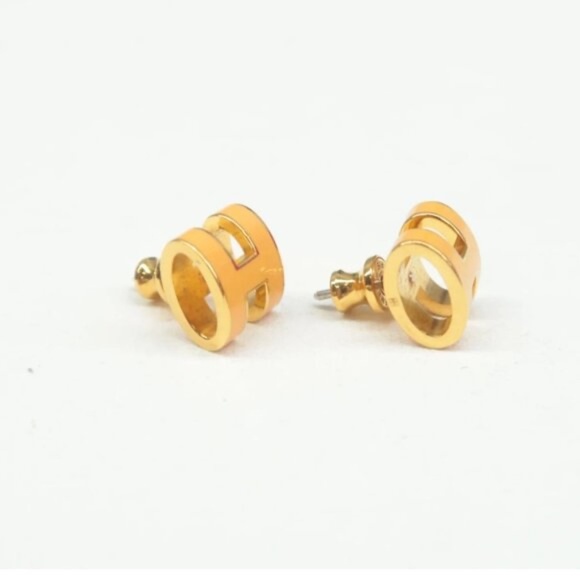 100% Authentic Hermes Pop H Enamel Stud Earrings - Picture 12 of 12